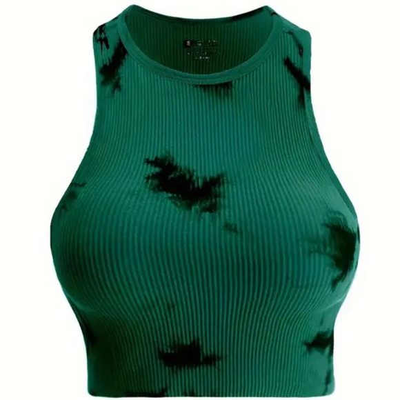 Callie Lives Miz Ribbed Tie Dyed Fitted Crop Tank Top - Picture 7 of 12